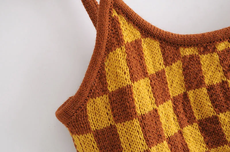 Single-breasted Vest Cardigans Sweaters Outerwear Tank Tops Two-piece Set