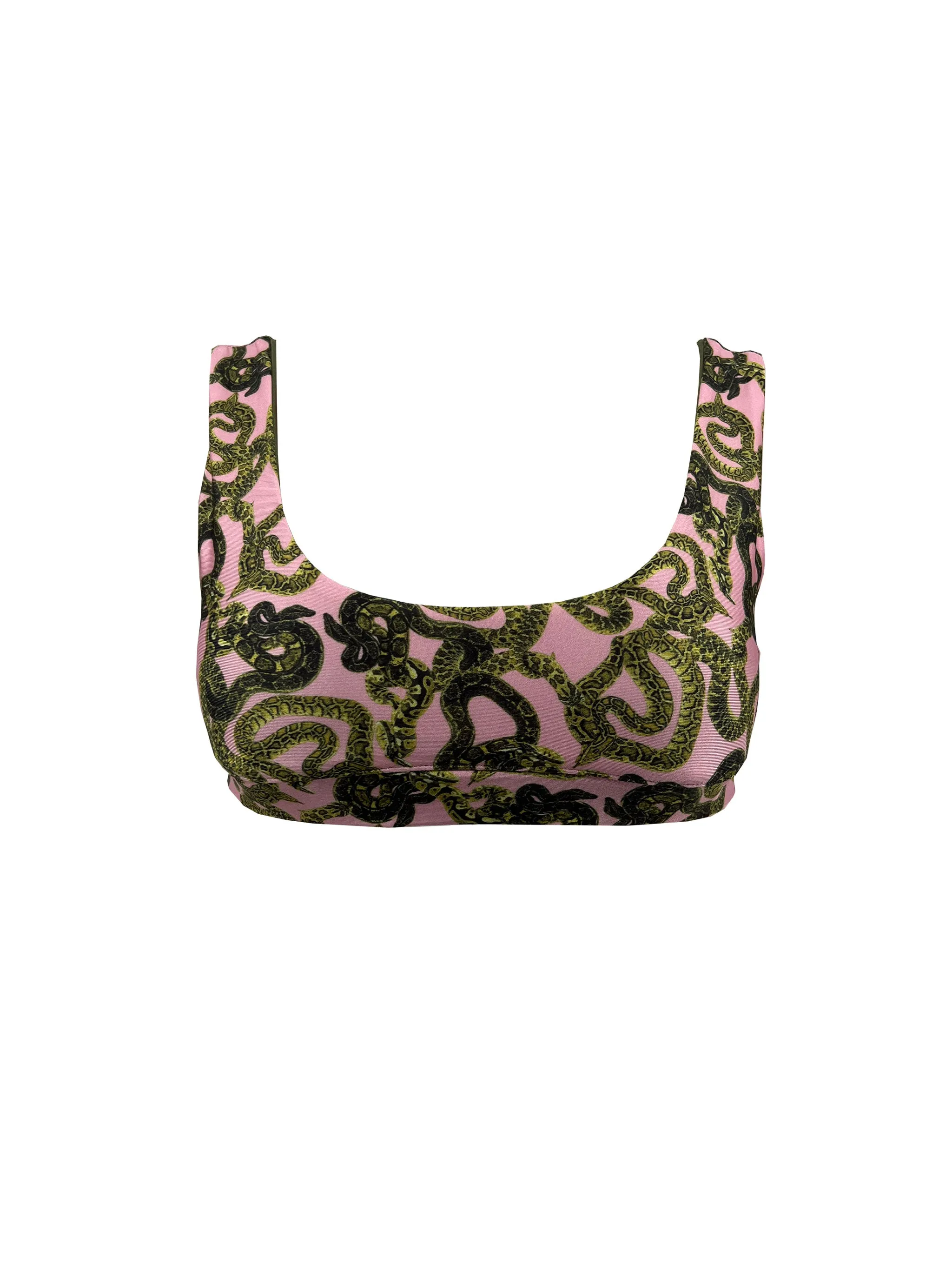 Snake Print Bralette - Bubble Gum