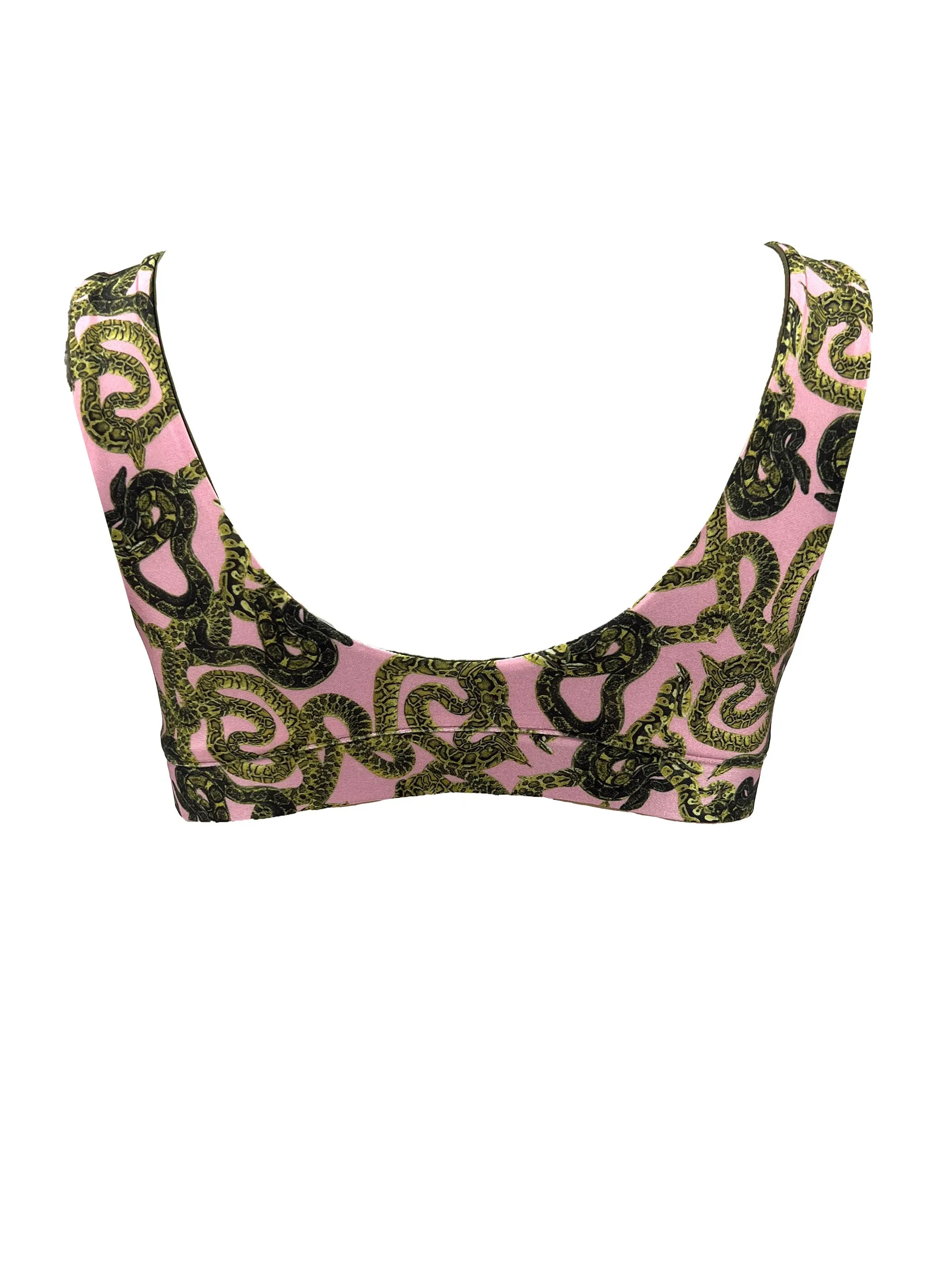 Snake Print Bralette - Bubble Gum