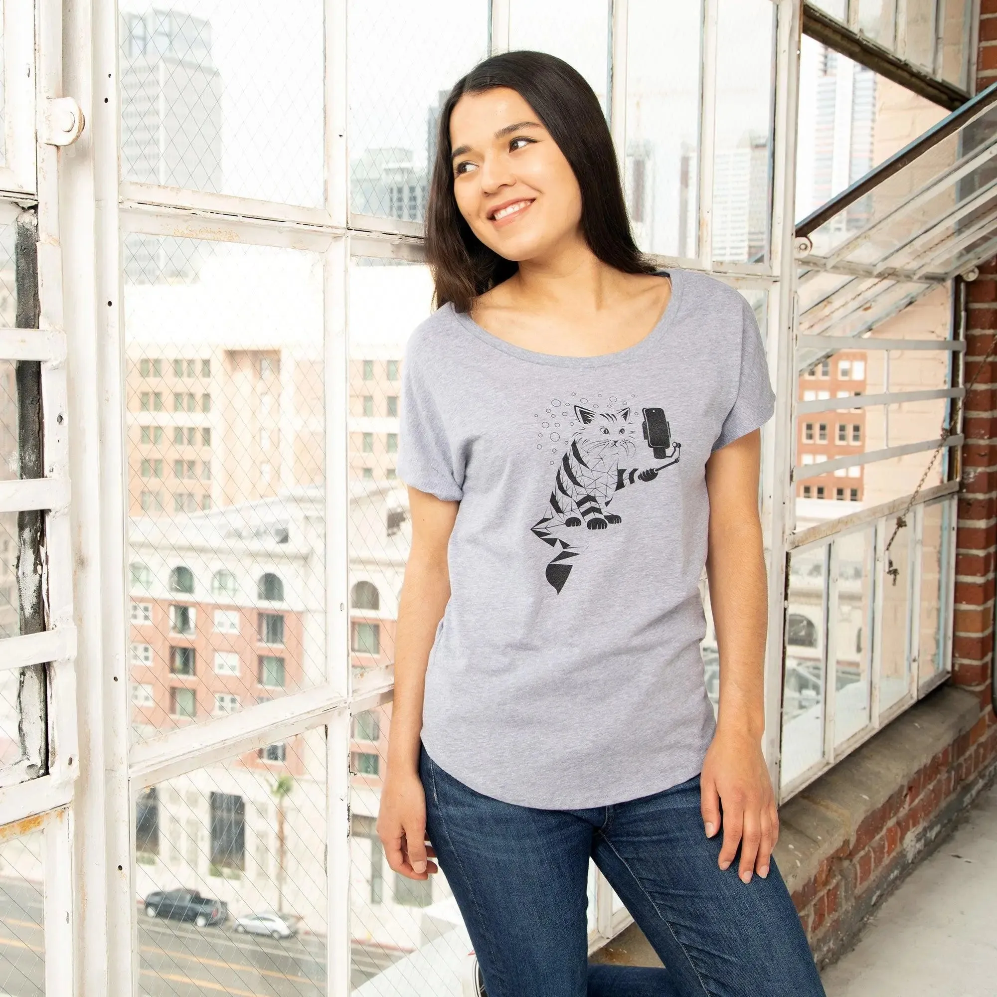 Snap Cat Dolman Shirt by STORY SPARK