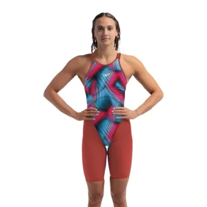 Speedo Women's Fastskin LZR Valor 2.0 Openback Kneeskin | Red/Blue