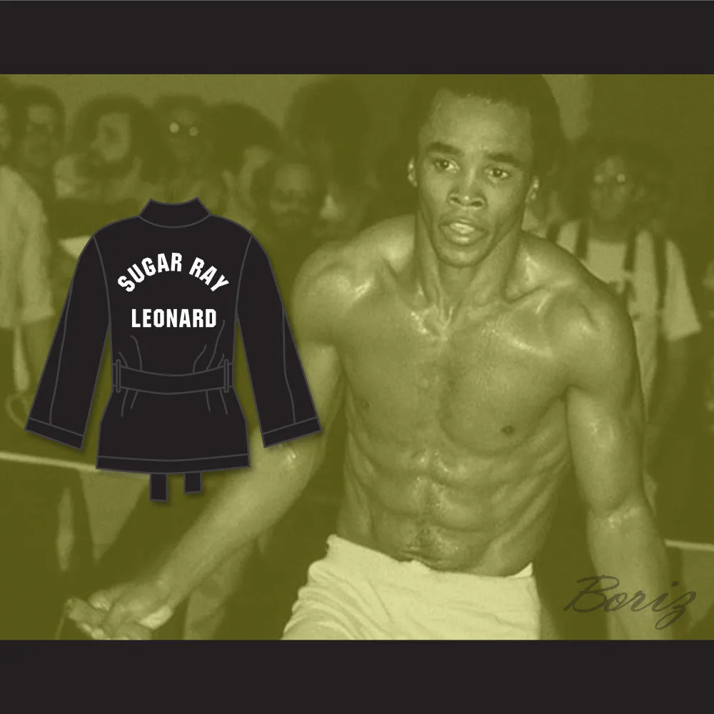 Sugar Ray Leonard Black Satin Half Boxing Robe