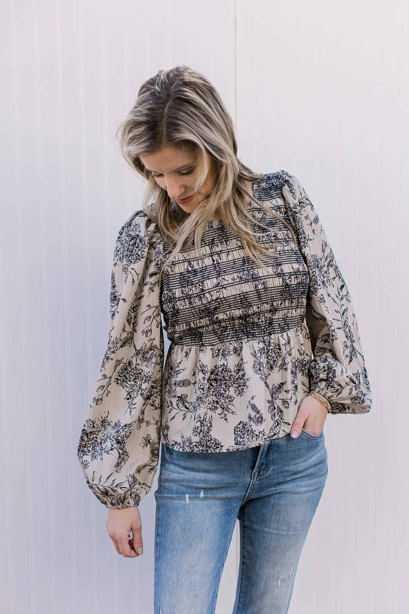 Taupe and Black Top