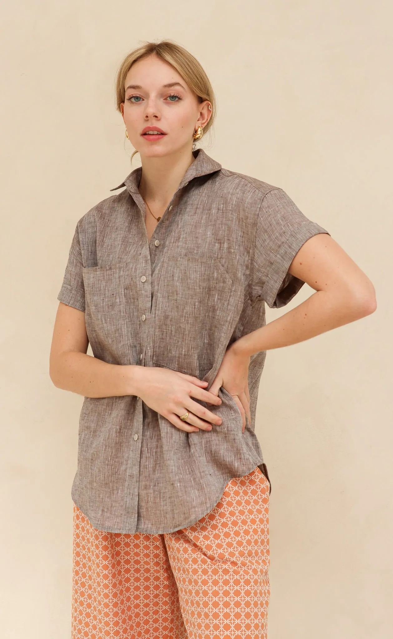 The Friend - Wayward Fit - Oak Brown 100% Linen