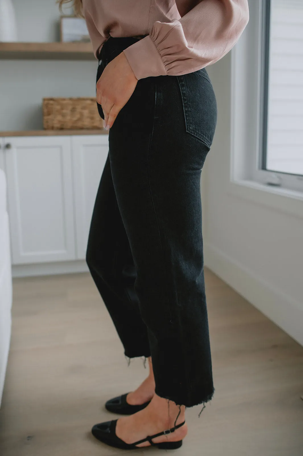 The Tyler Vintage Straight Crop Denim by ÉTICA - Black Rock