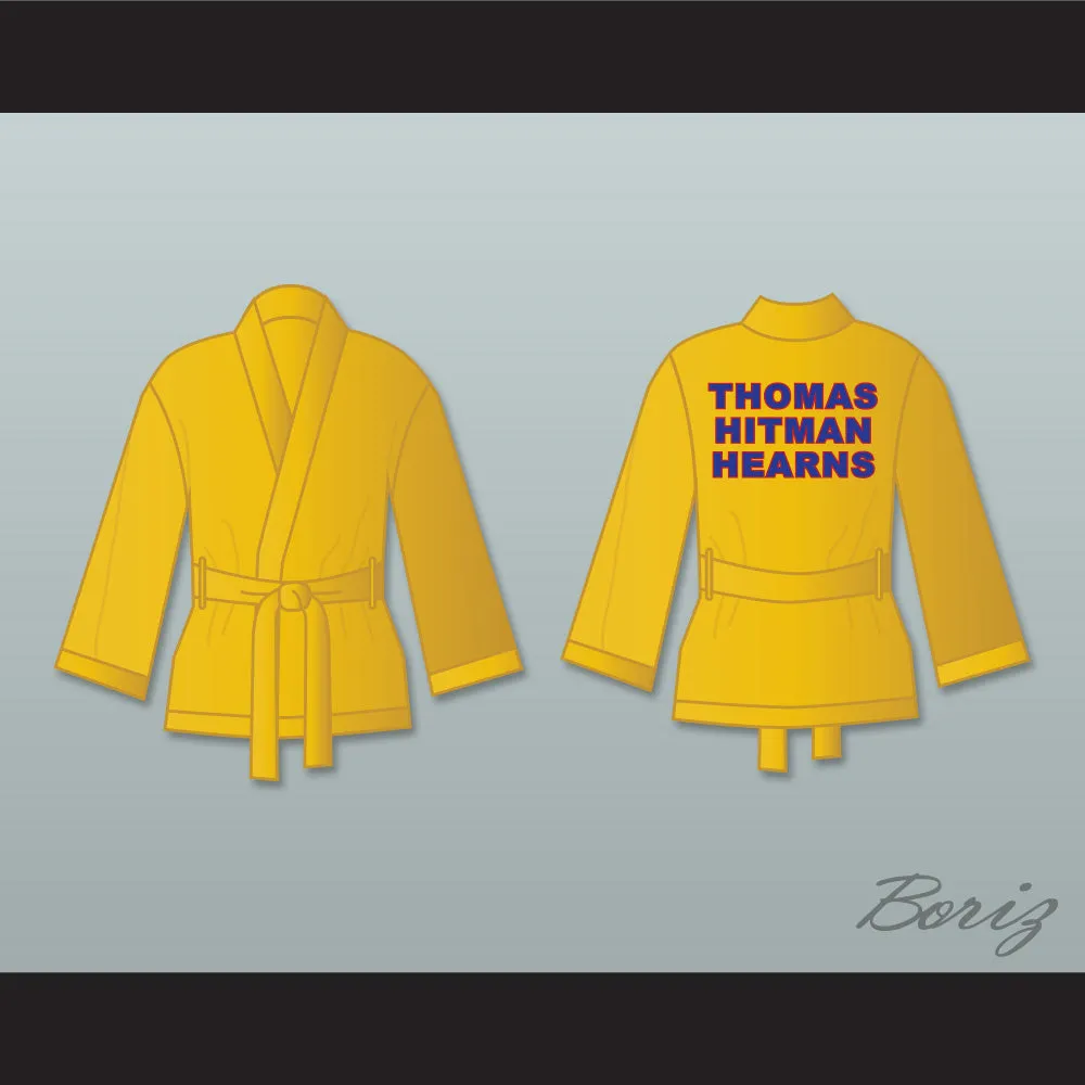 Thomas 'Hitman' Hearns Gold Satin Half Boxing Robe