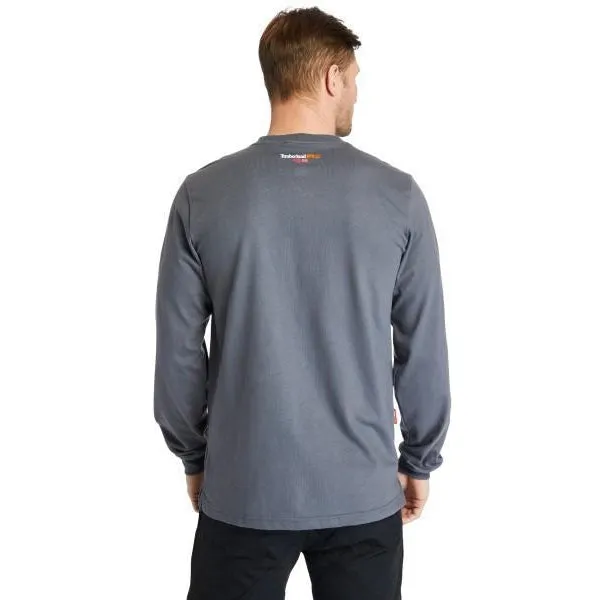 Timberland Pro Men's FR Cotton Core LS W/ Logo Work T-Shirt - Charcoal - TB0A1V8D003