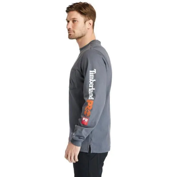 Timberland Pro Men's FR Cotton Core LS W/ Logo Work T-Shirt - Charcoal - TB0A1V8D003