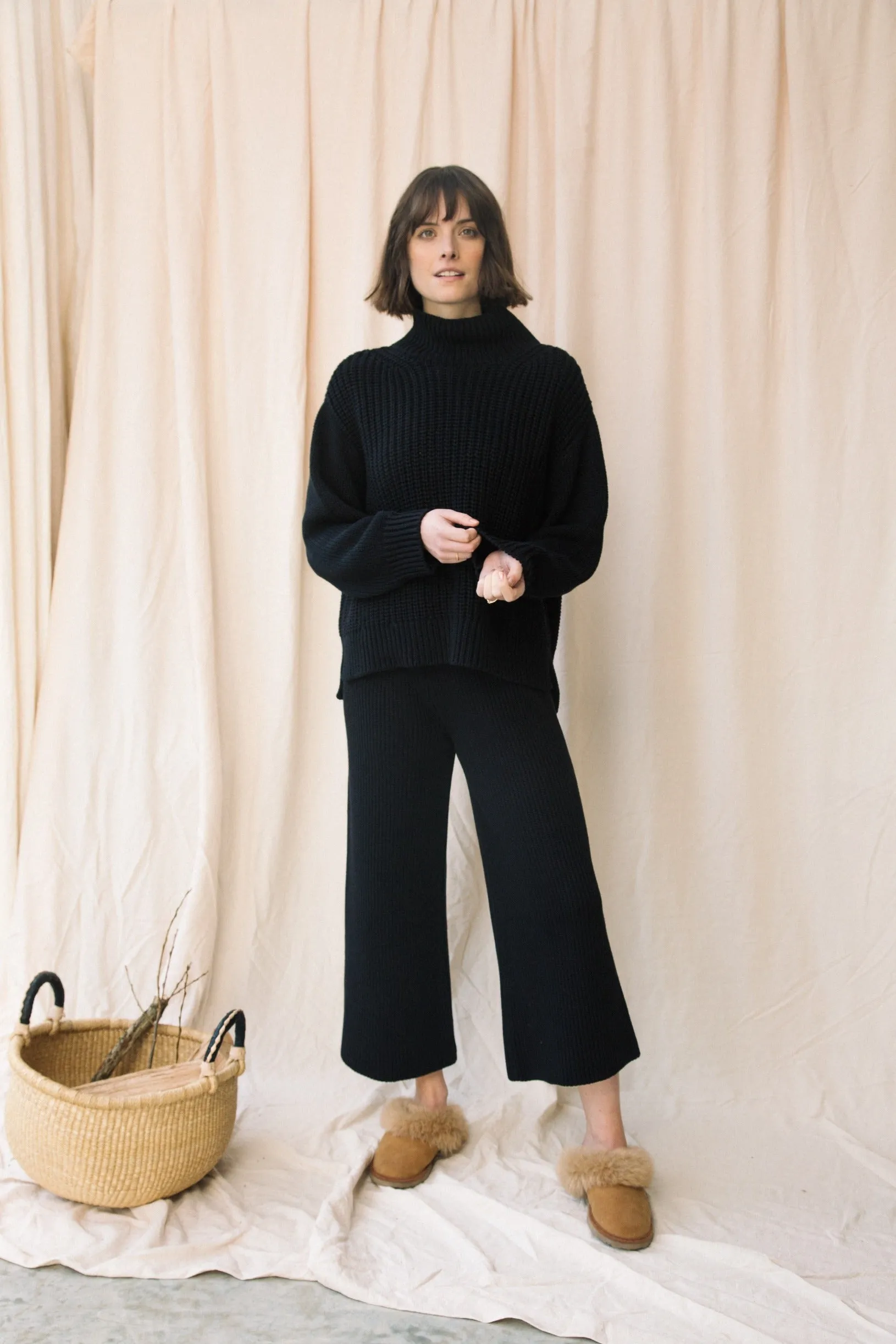 Tora Organic Cotton Jumper in Black