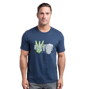 TRAVIS MATHEW MENS BUCKETS T-SHIRT - HEATHER BLUE NIGHTS