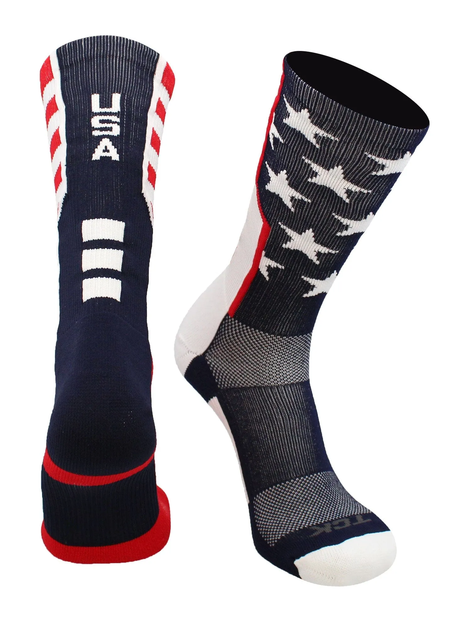 USA American Flag Socks Crew Length USA Strong