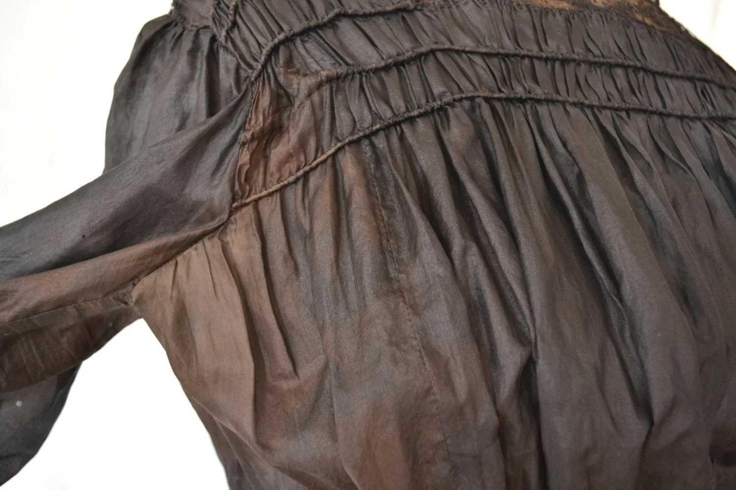 Victorian Black Silk Blouse size S