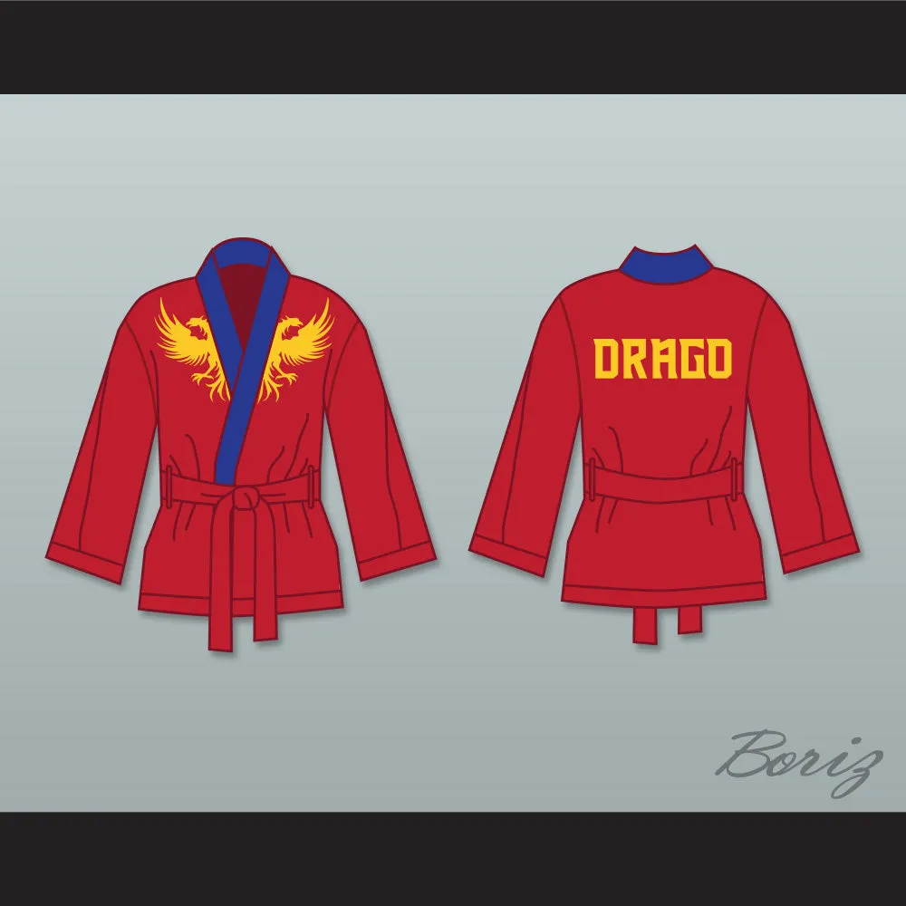Viktor Drago Red Satin Half Boxing Robe Creed II