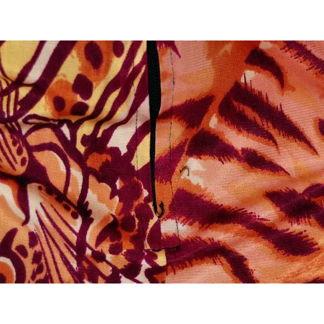 Vintage Body Suit 1970s  Animal Print Polyester Long Sleeves Zip Front Periphery 12