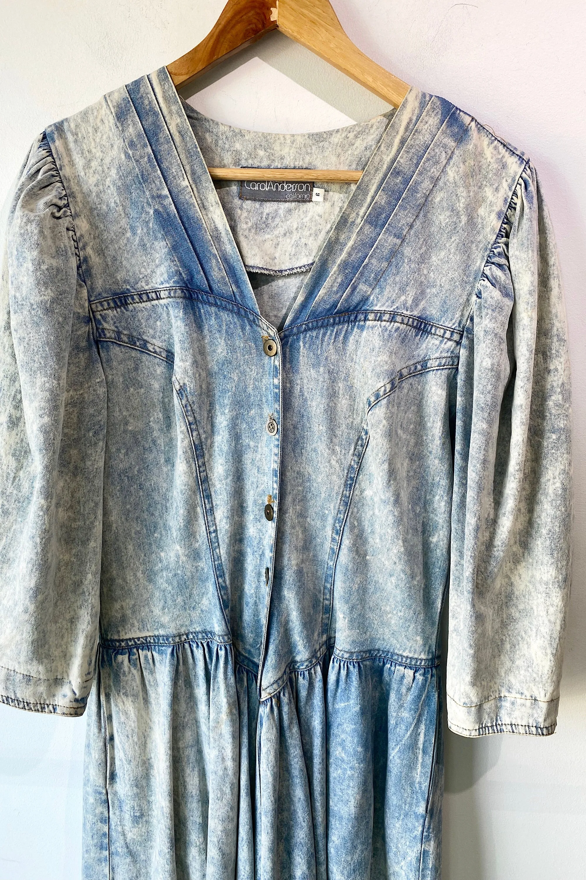 Vintage Carol Andersson Acid Was 80s Denim Dress