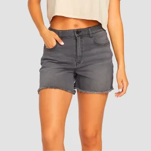Volcom Stone Step Hiig Rise Denim Shorts Vintage Black - Womens