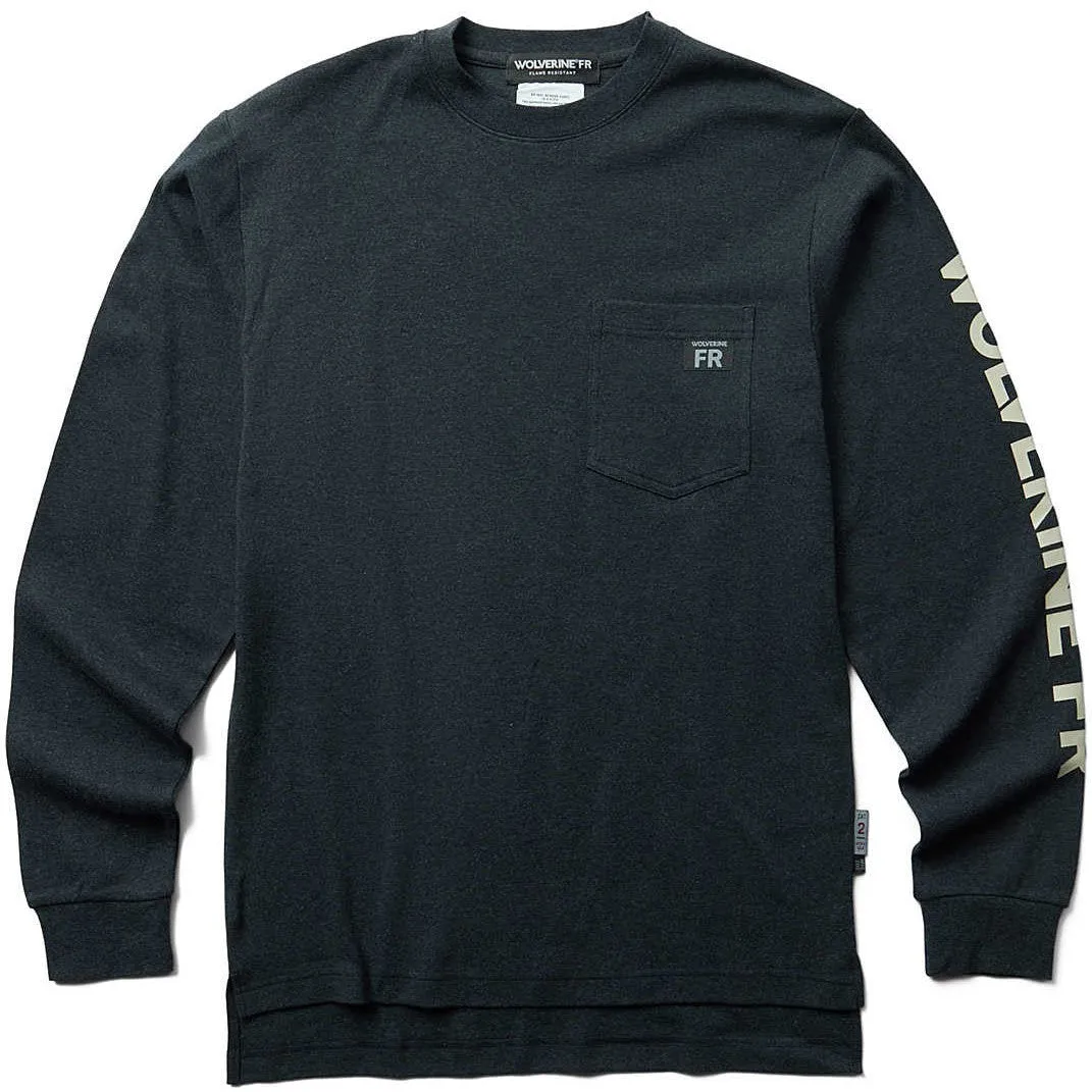 Wolverine Men's Flame Resistant  Long Sleeve Print Tee - Grey - W1206550-029