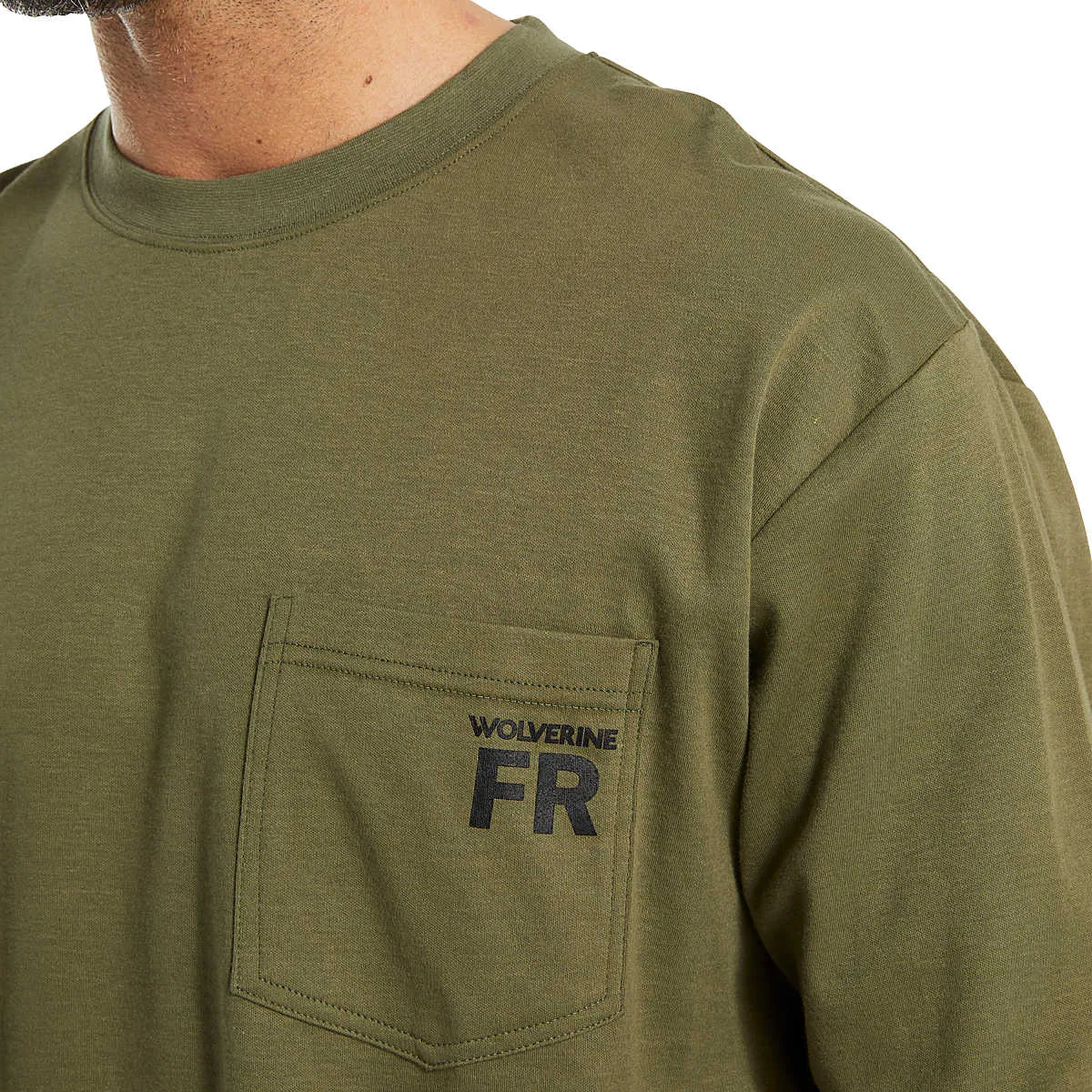 Wolverine Men's Flame Resistant  Long Sleeve Print Tee - Moss - W1206550-321