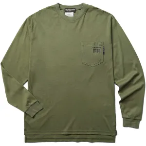Wolverine Men's Flame Resistant  Long Sleeve Print Tee - Moss - W1206550-321