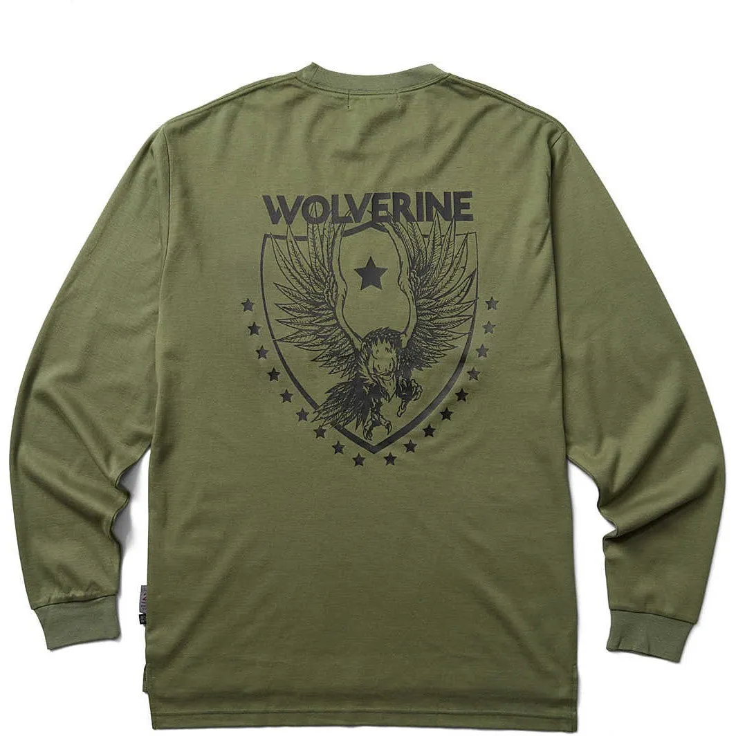 Wolverine Men's Flame Resistant  Long Sleeve Print Tee - Moss - W1206550-321