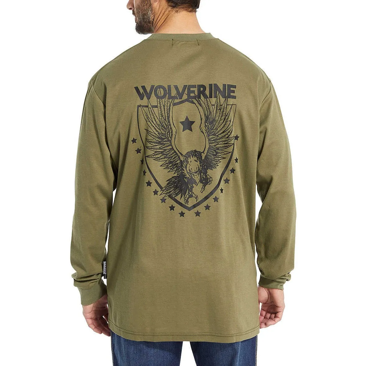 Wolverine Men's Flame Resistant  Long Sleeve Print Tee - Moss - W1206550-321