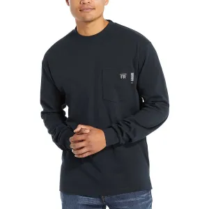 Wolverine Men's Flame Resistant  Long Sleeve Tee - Navy - W1203290-417