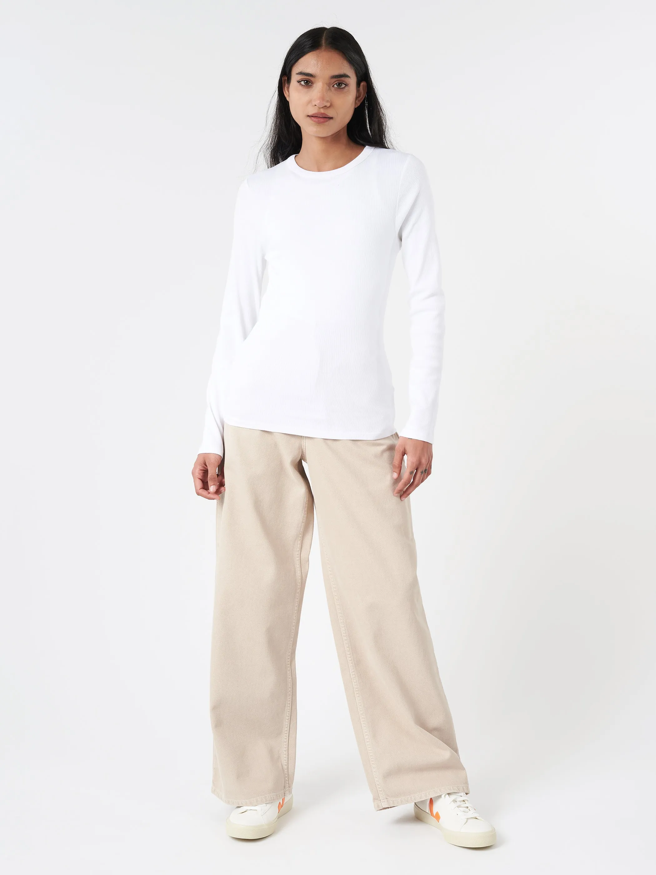 Women Organic Rib Long Sleeve Tee