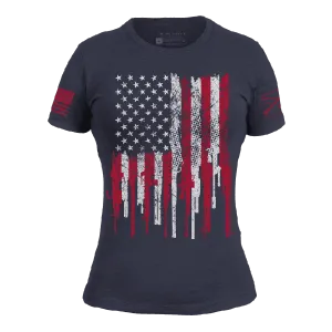 Women's 2A Stars and Stripes Slim Fit T-Shirt - Midnight Navy