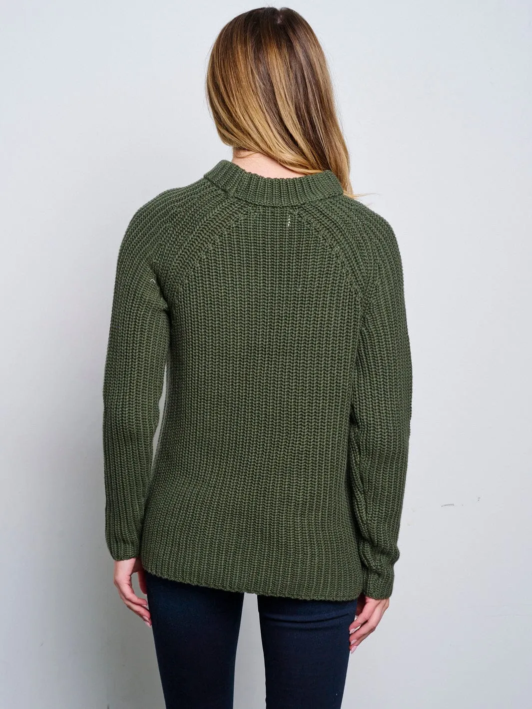 WOMEN'S LONG SLEEVE KNITTED PULLOVER SWEATER