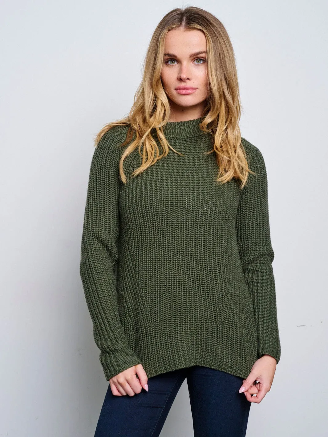 WOMEN'S LONG SLEEVE KNITTED PULLOVER SWEATER