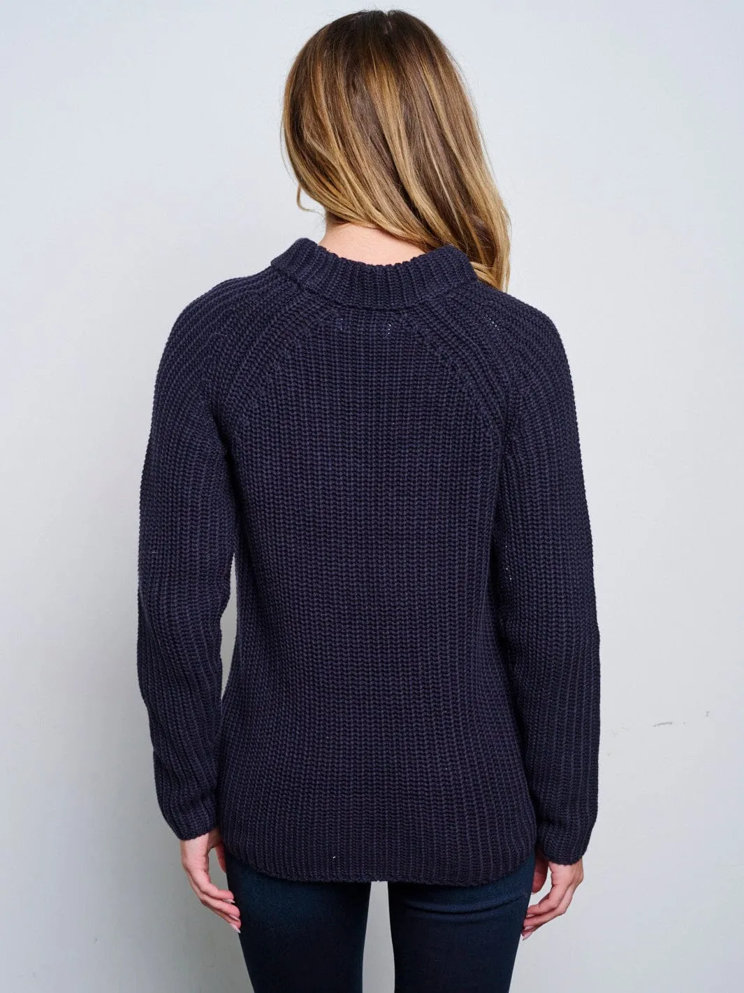 WOMEN'S LONG SLEEVE KNITTED PULLOVER SWEATER