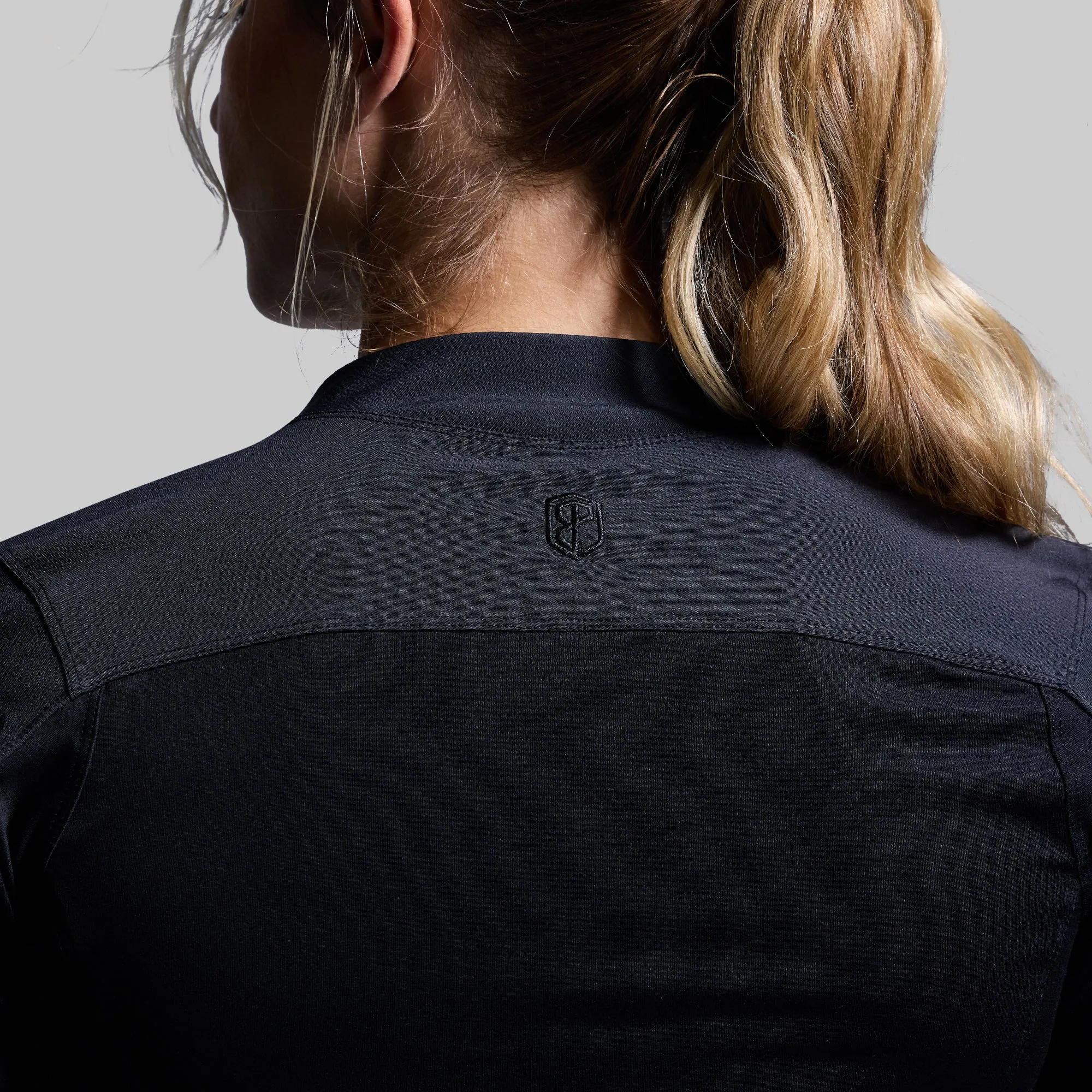Women's Long Sleeve Op Top (Black)