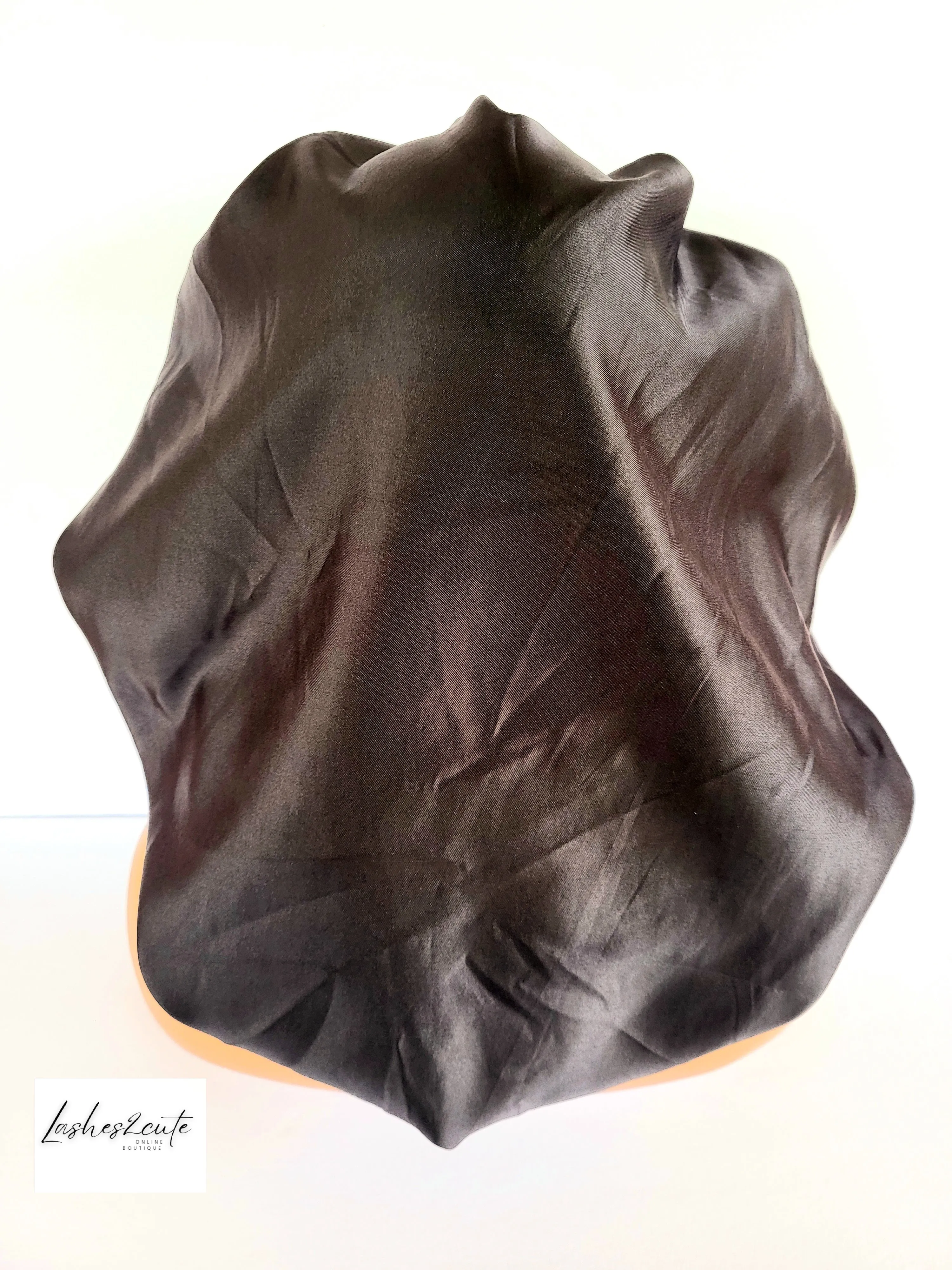 Women's Silky Satin Jewel Bonnet X-Jumbo Black
