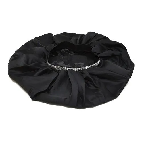 Women's Silky Satin Jewel Bonnet X-Jumbo Black