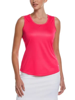 Women's Solid Keyhole Tennis Tank Top