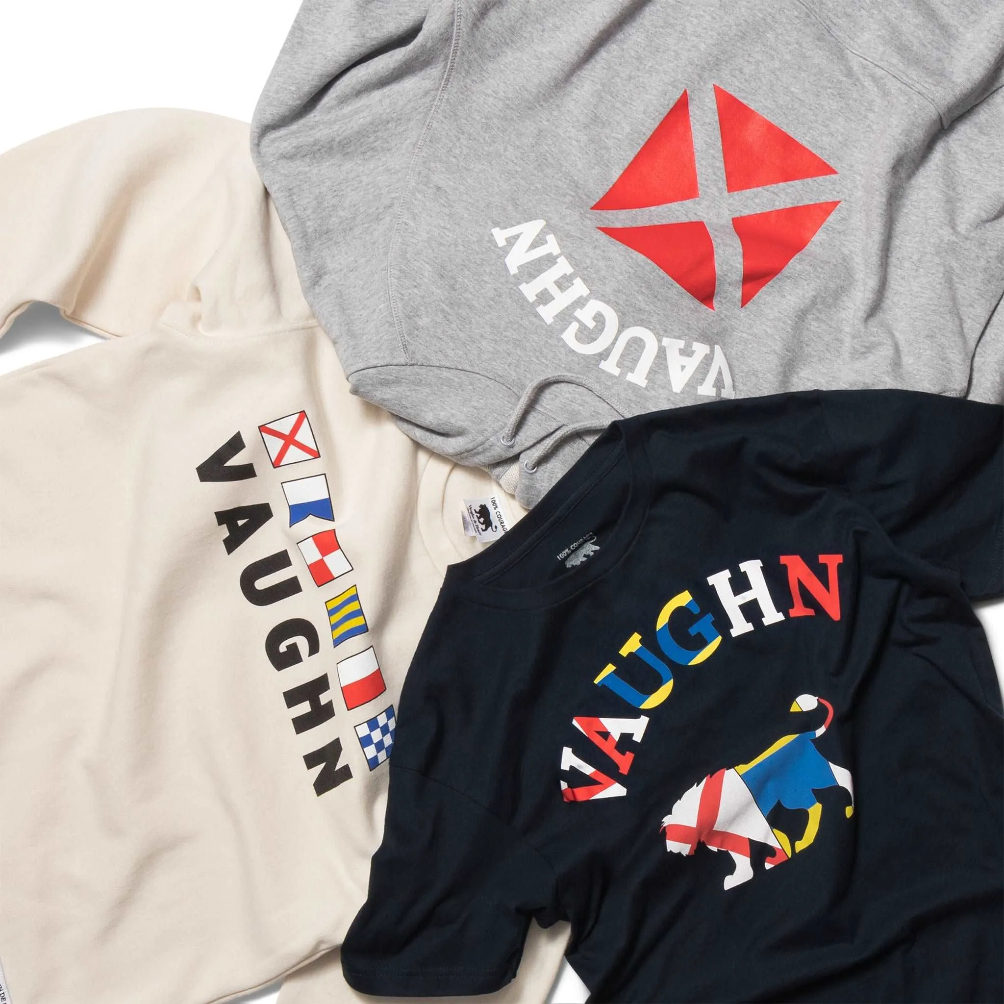 Women's - Voilier - Heather Grey V Nautical Flag Pullover Hoodie