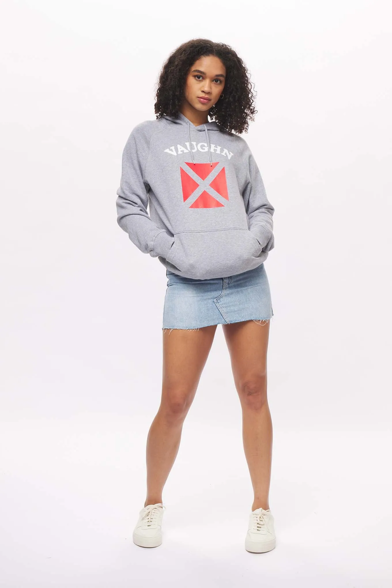 Women's - Voilier - Heather Grey V Nautical Flag Pullover Hoodie