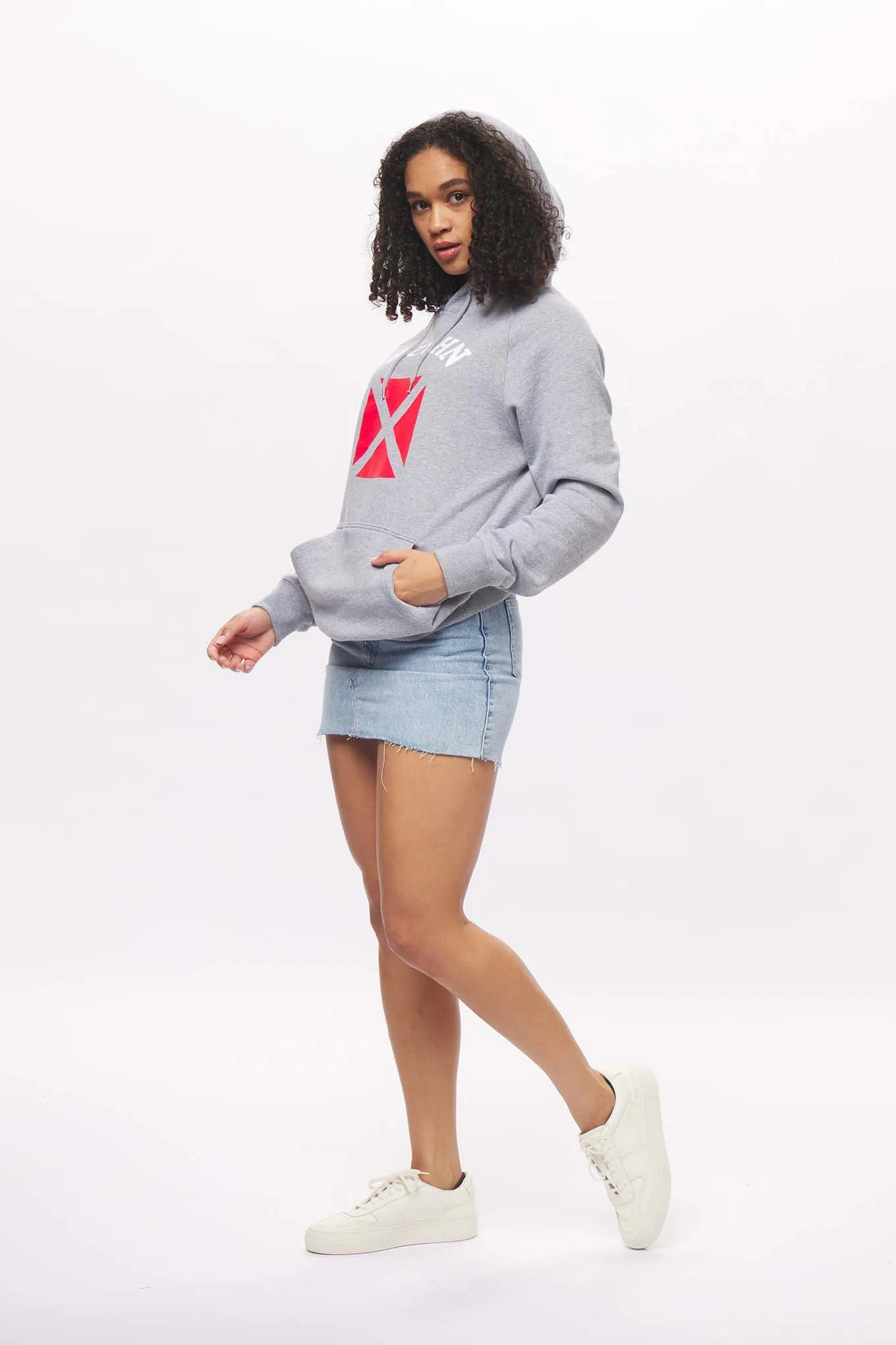 Women's - Voilier - Heather Grey V Nautical Flag Pullover Hoodie