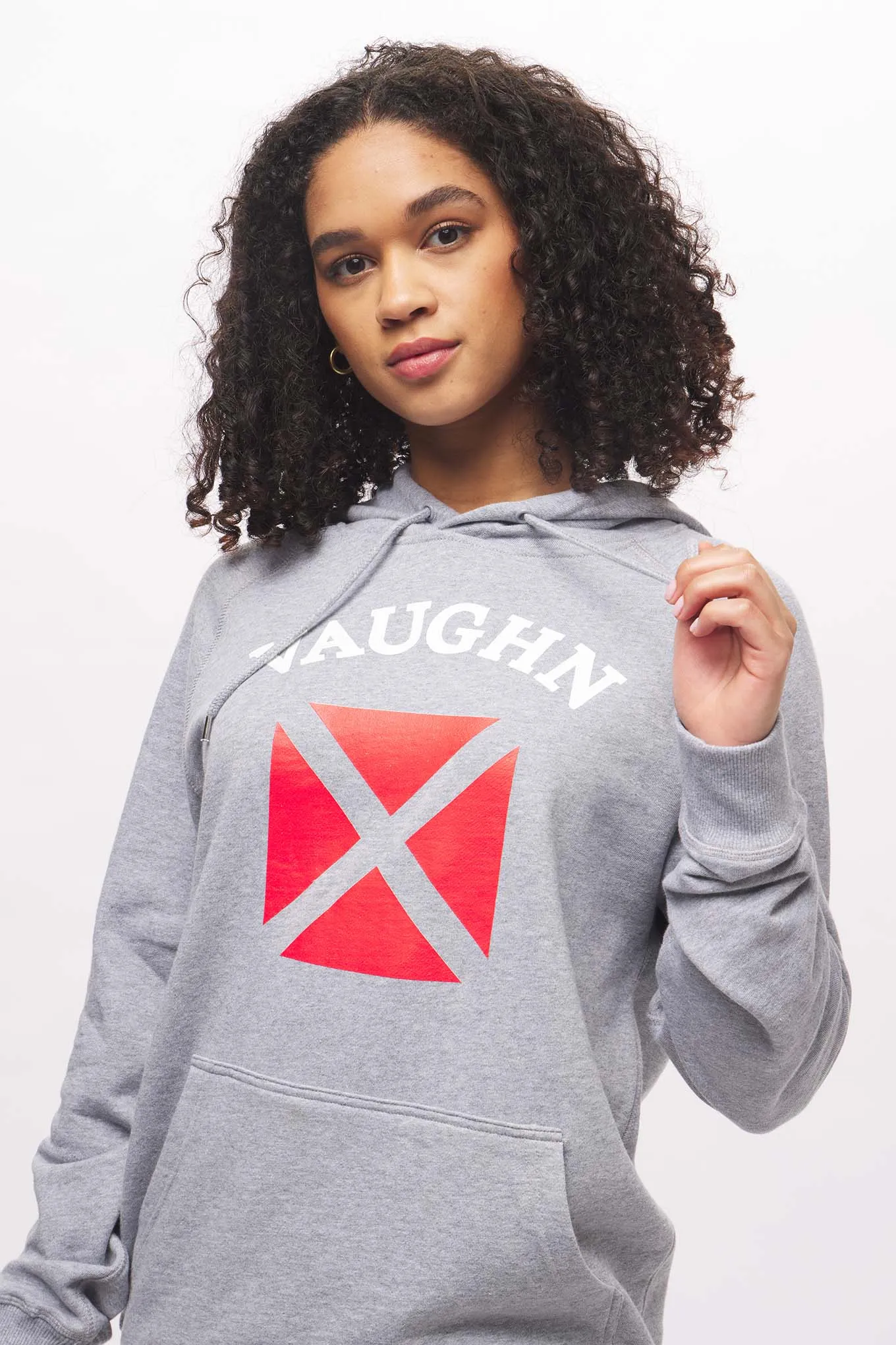 Women's - Voilier - Heather Grey V Nautical Flag Pullover Hoodie