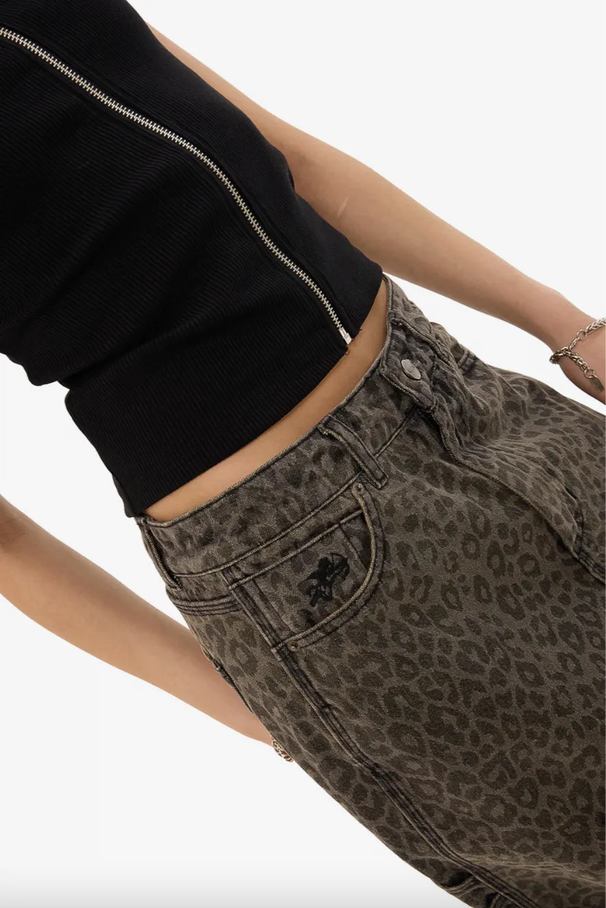 WORSHIP SUPPLIES NIGHT PROWLER BIG BAGGY CARPENTER JEAN - LEOPARD SMOKE