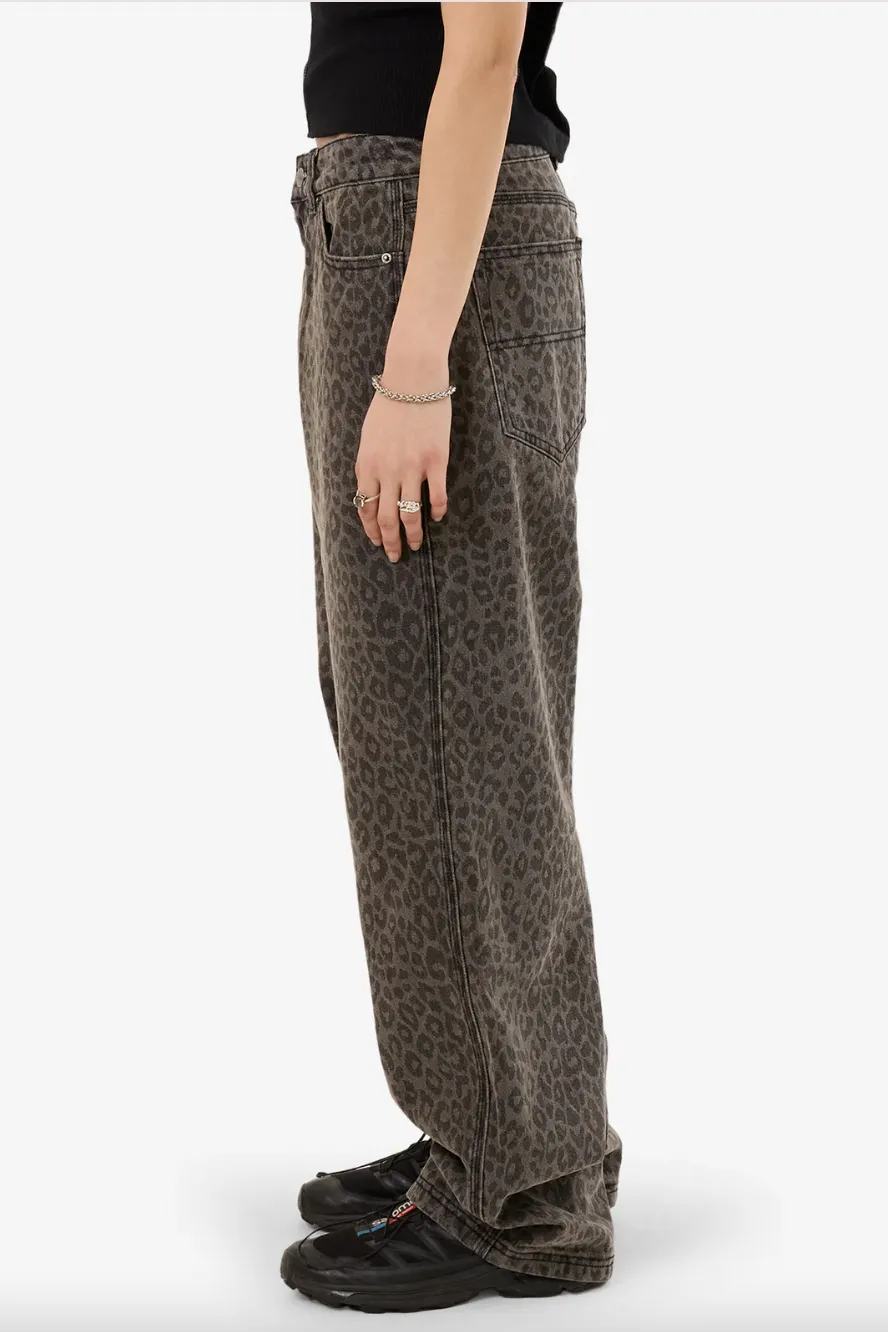 WORSHIP SUPPLIES NIGHT PROWLER BIG BAGGY CARPENTER JEAN - LEOPARD SMOKE
