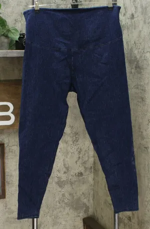 Yummie Women's Plus Size Denim Jeggings With Embroidered Detail Indigo 1X