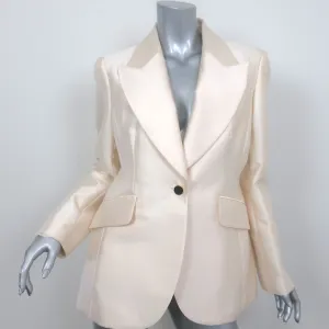 Zimmerman Dancer Tuxedo Jacket Ivory Wool-Silk Size 2 One-Button Blazer