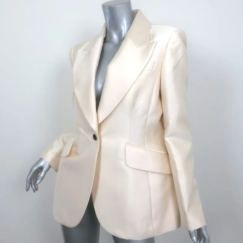 Zimmerman Dancer Tuxedo Jacket Ivory Wool-Silk Size 2 One-Button Blazer