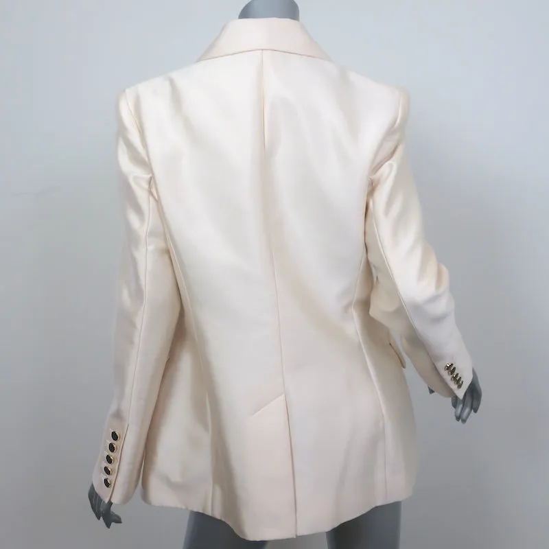 Zimmerman Dancer Tuxedo Jacket Ivory Wool-Silk Size 2 One-Button Blazer